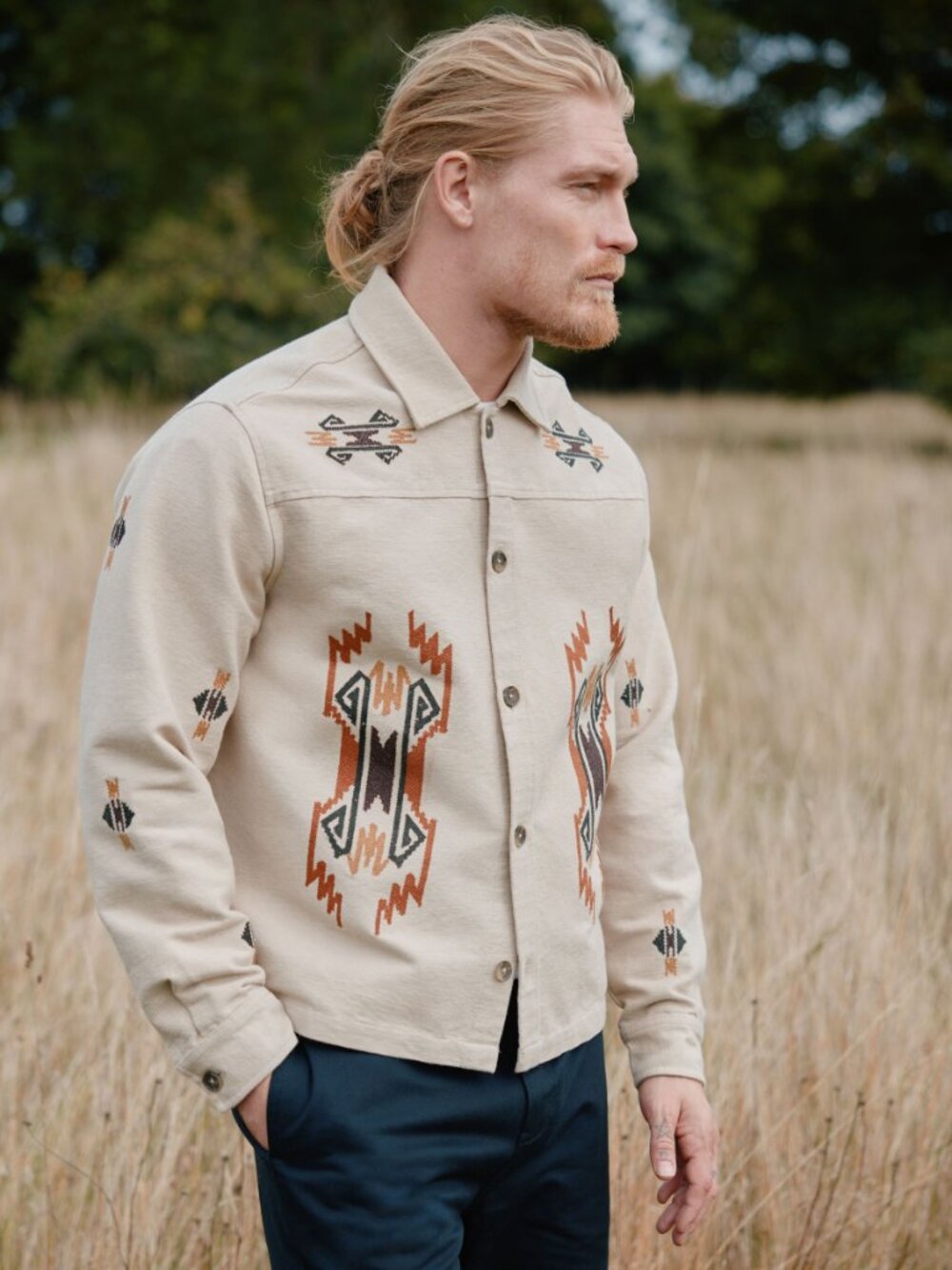 NEXT Navajo Inspired Shacket Embroidered Large